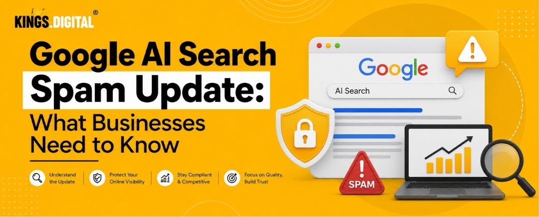 Google AI Search Spam Update banner explaining what businesses need to know about Google's latest AI search spam policy changes